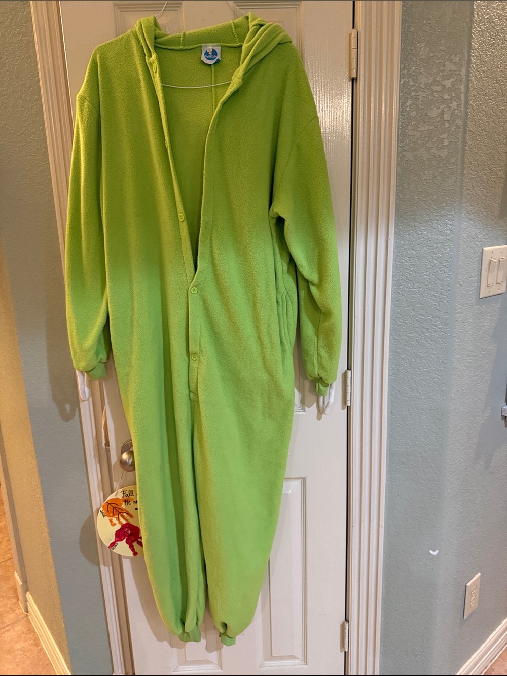 Kids Lime Green Hooded Fleece Pajamas